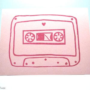 Mix Tape Love Card, Pink anniversary or valentine, I'll be the b-side to your a-side. image 1