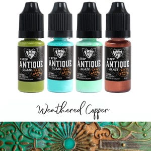 WEATHERED COPPER - Antique Patina Effects Kit - Permanent Multi-Surface Glaze