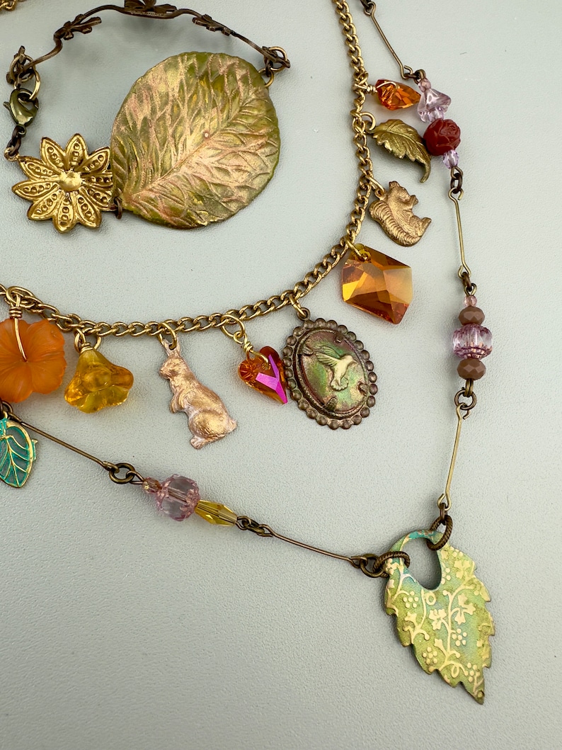 30 Pc DIY 8 Pendants & Crystlas Necklaces Kit Fairy Woodlands Basic Beading Skills Jewelry Making Kit REF G BND007 image 6