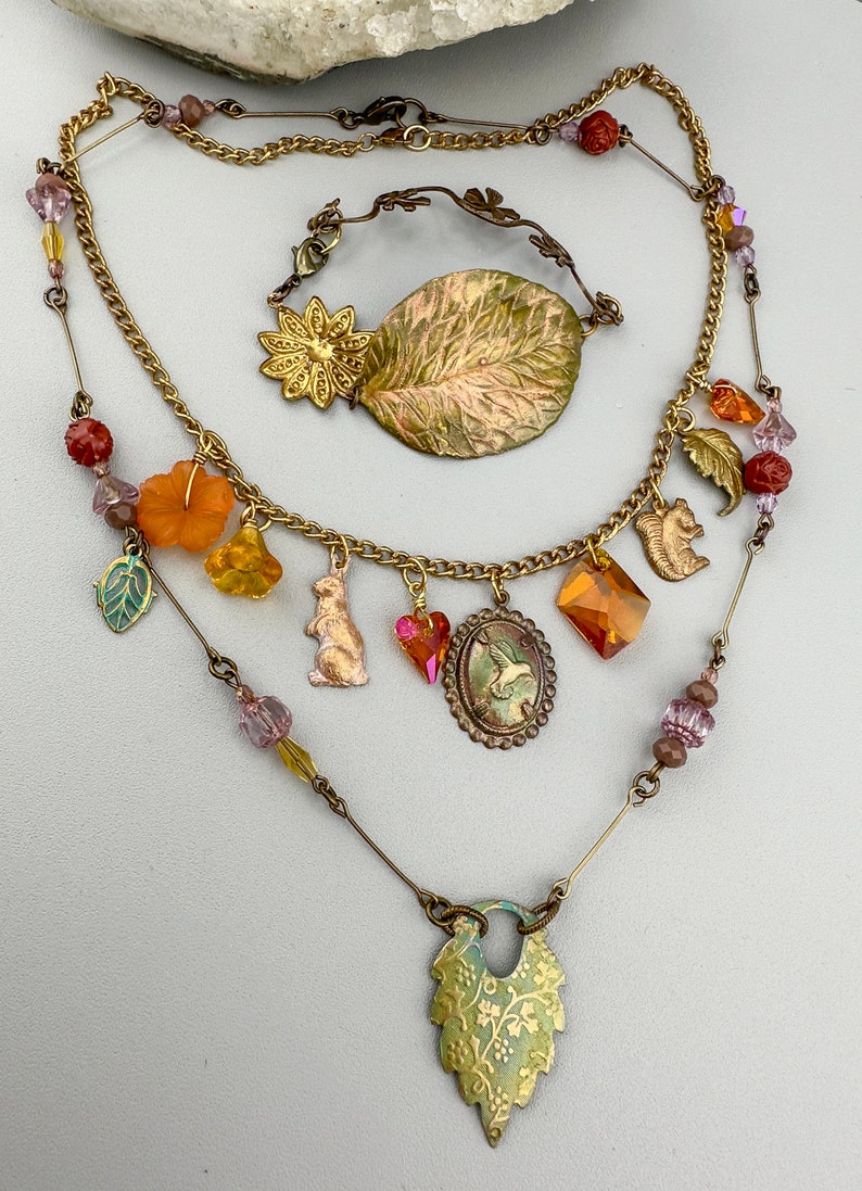 30 Pc DIY 8 Pendants & Crystlas Necklaces Kit Fairy Woodlands Basic Beading Skills Jewelry Making Kit REF G BND007 image 7