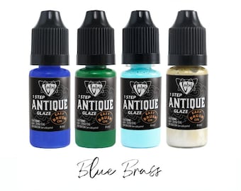 LAITON BLEU - Kit d'effets patine antique - glacis permanent multi-surfaces
