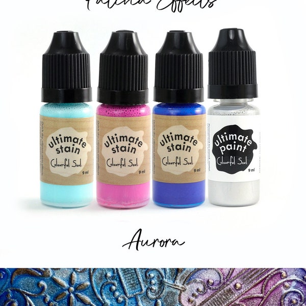 Aurora Patina Kit - Instant, Non-corrosive, Permanent to Metal, Leather, Wood, Water Clean-Up, Low Odor, Indoor Use, USA