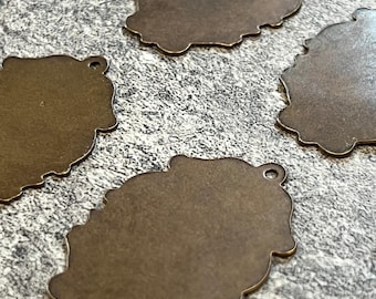 Victorian Silhouette Brass Blank Stamping Pendant Pack - 18pcs
