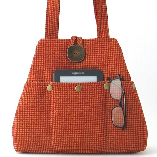 Fall handbags, tote bag converts to hobo, shoulder bag, diaper bag, fabric purse, burnt orange bag, best selling items, gift for her shops