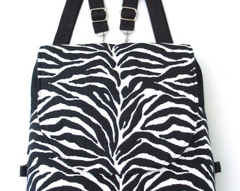 zebra backpack for women, convertible backpack purse crossbody bags for iPad, college student gift, travel gifts, ready to ship