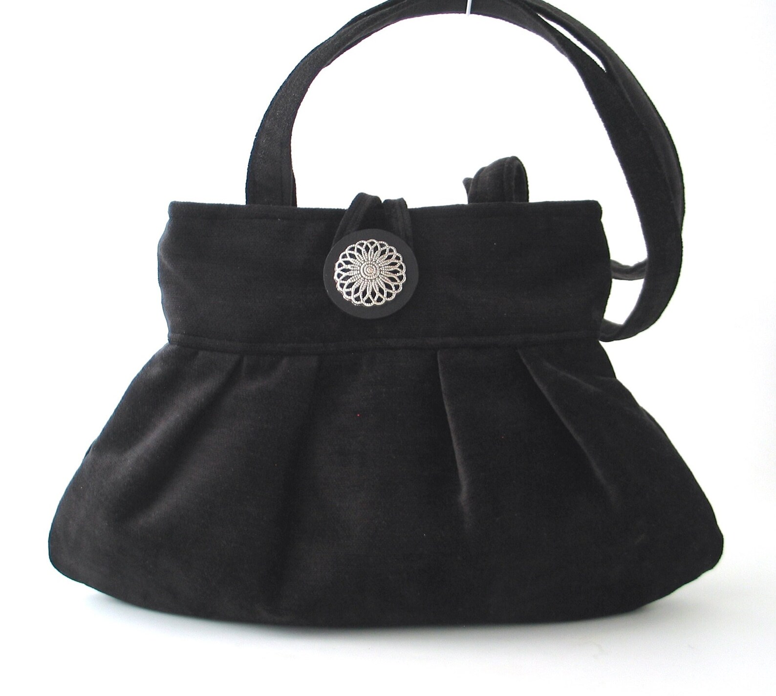 Black Handbag Shoulder Bag Retro Bag Small Tote Bag Black Etsy