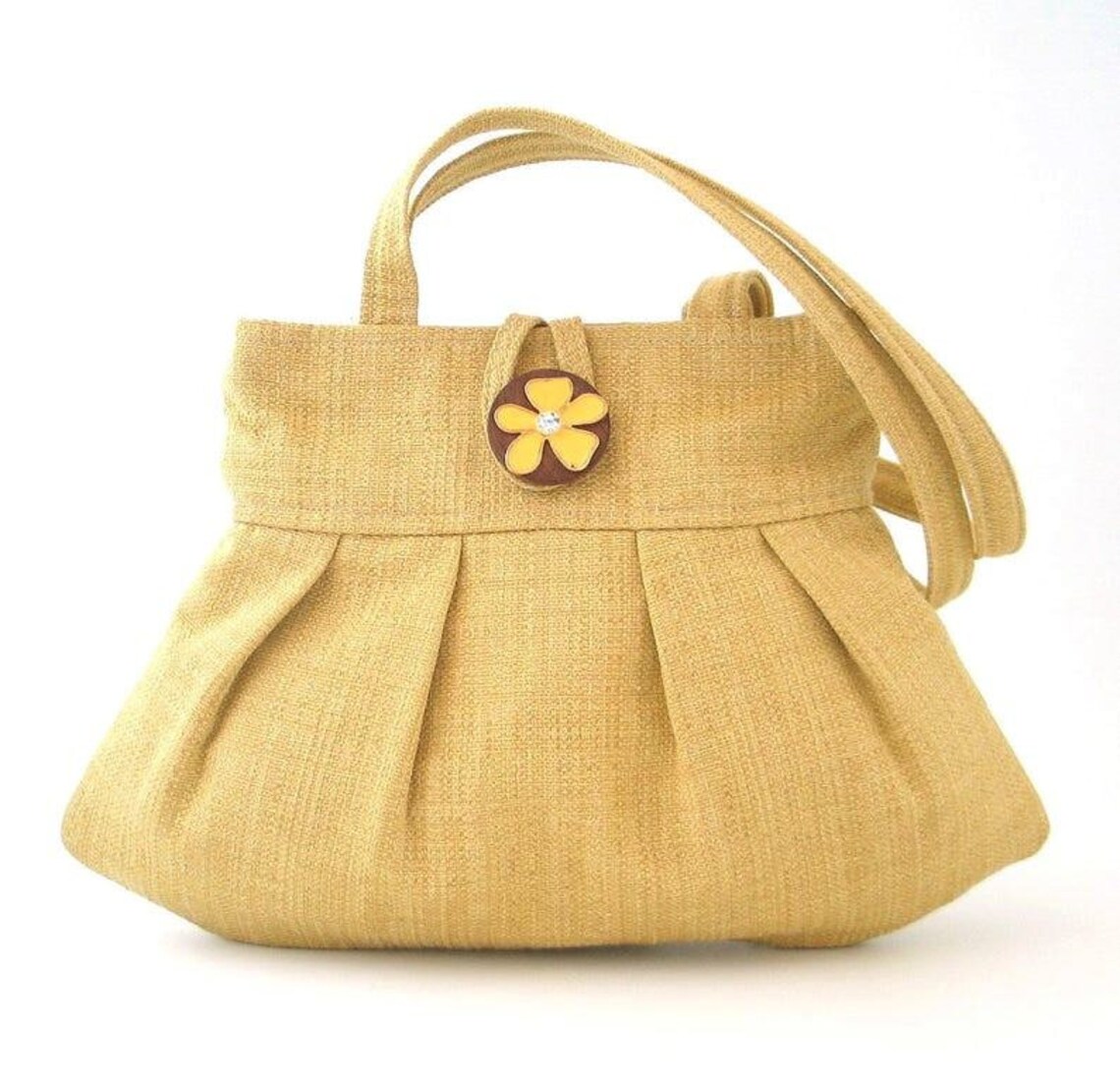 Purses and Bags Yellow Handbag Retro Bag Fabric Handbag Etsy