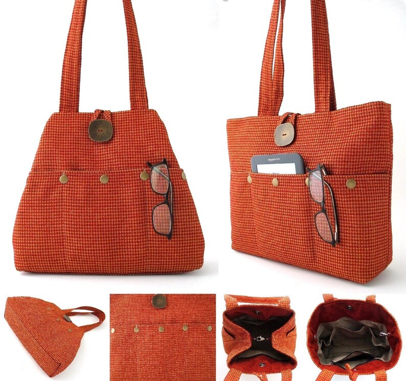 Fall handbags, tote bag converts to hobo, shoulder bag, diaper bag, fabric purse, burnt orange bag, best selling items, gift for her shops