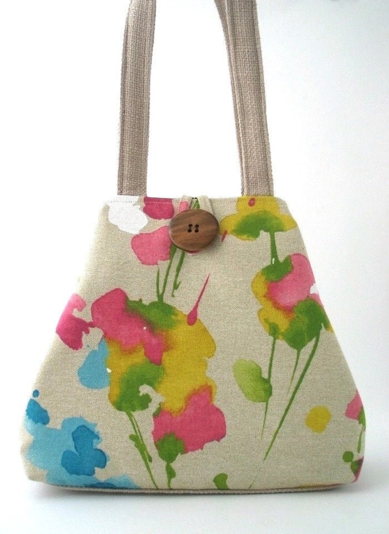 Handbag Purse vegan Purse Tote Bag With Pockets Fabric Etsy
