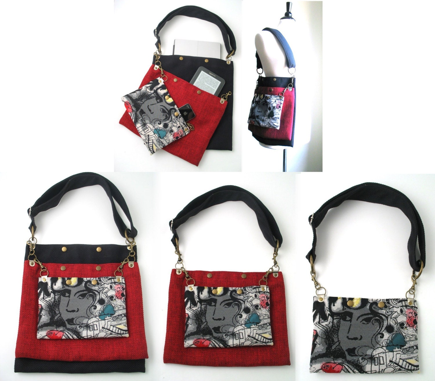 Crossbody tote school bag carry on tote cool bag book bag Etsy