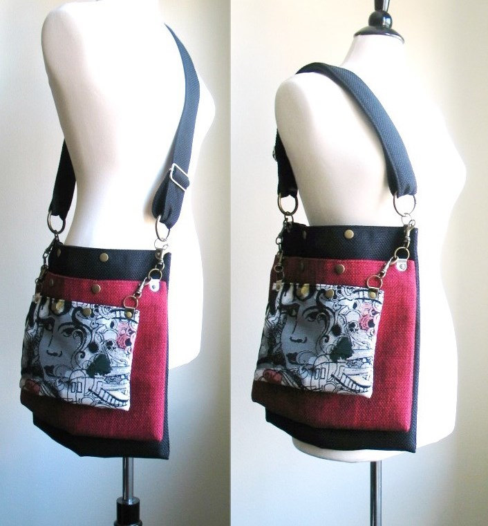Crossbody tote school bag carry on tote cool bag book bag Etsy