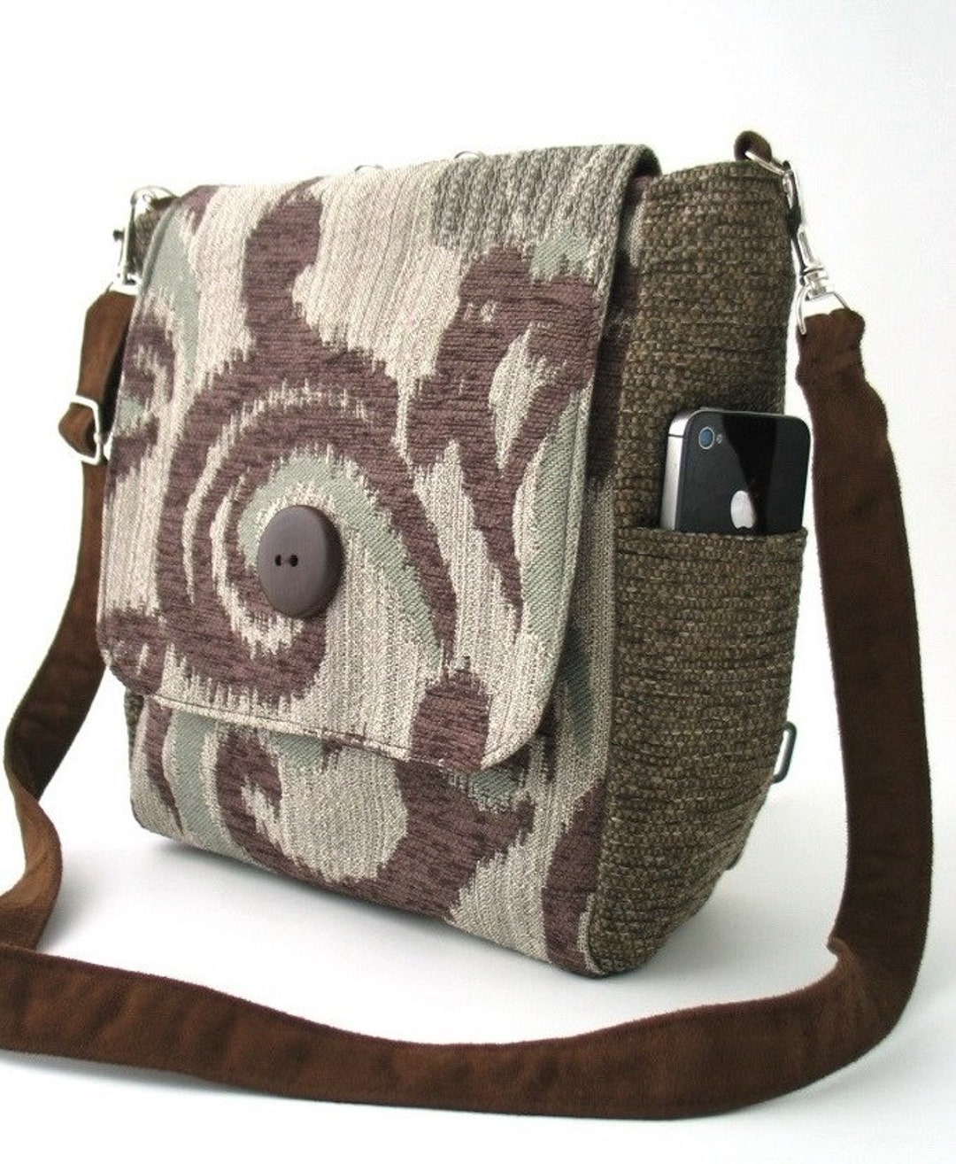 Tapestry Crossbody Bag Brown Backpack Sling Bag Messenger - Etsy