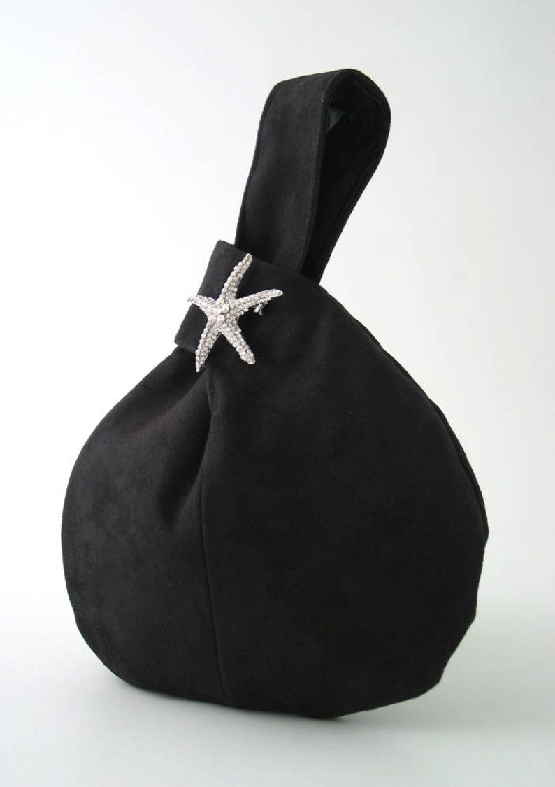 Japanese Knot Bag Small Black Purse Wristlet Bag small - Etsy