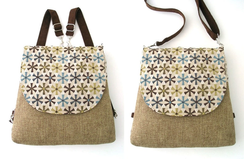 Backpack converts to messenger bag crossbody bag zipper Etsy