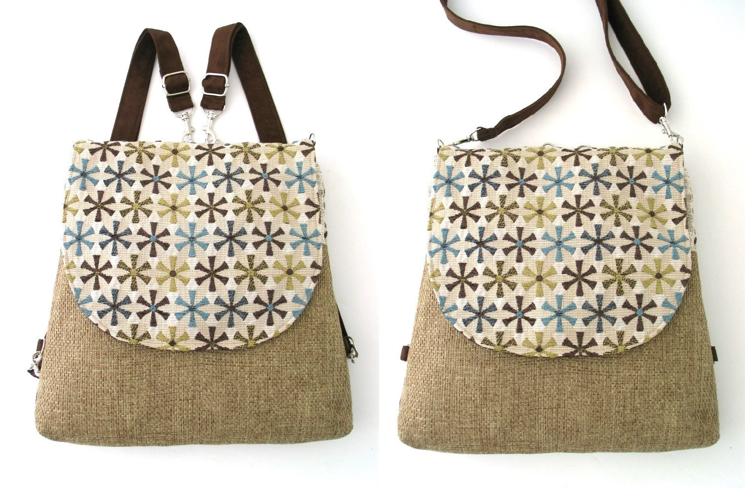 Backpack converts to messenger bag crossbody bag zipper Etsy