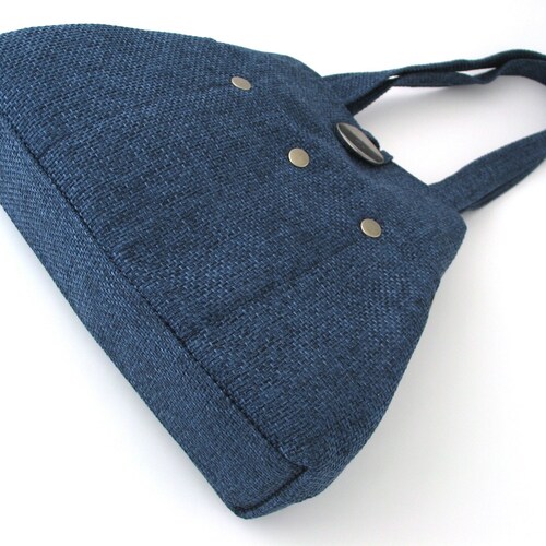 Bags and purses ,fabric purse, dark blue bag, shoulder bag, blue tote bag converts to hobo bag, everyday bag, gift shops for her, ready to ship