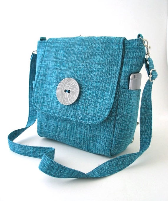 Blue backpack bag converts to messenger bag womens backpack Etsy