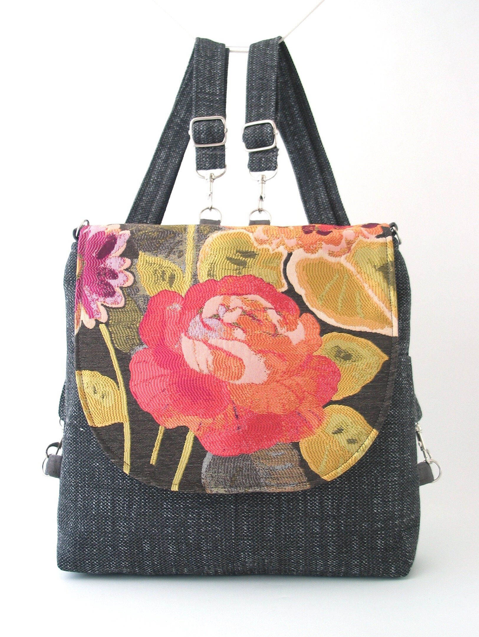Backpack Purse Crossbody Bag for Women Floral Handbag | Etsy