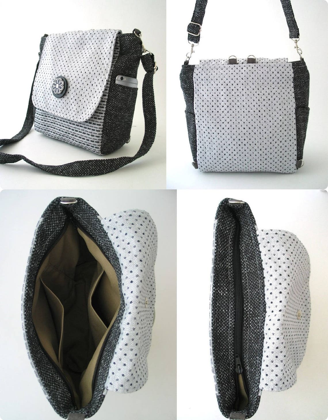 Purse backpack converts to crossbody messenger bag shoulder | Etsy