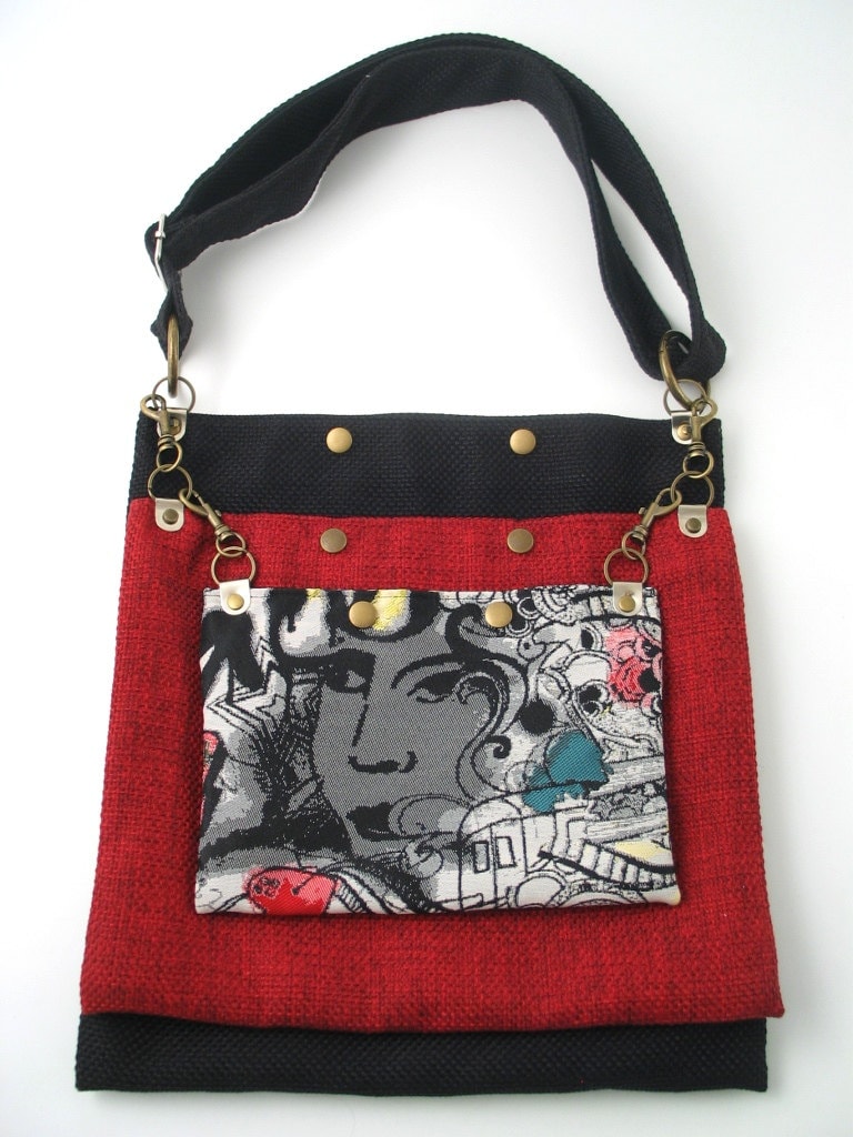 Crossbody tote school bag carry on tote cool bag book bag Etsy