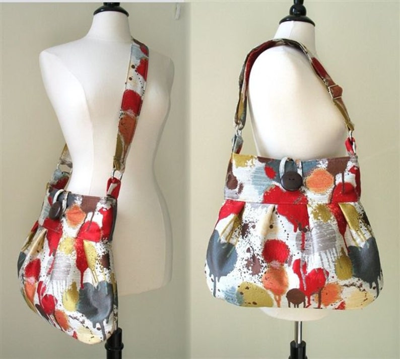 Crossbody Tote Bag Messenger Bag Fabric Handbag Blue Etsy