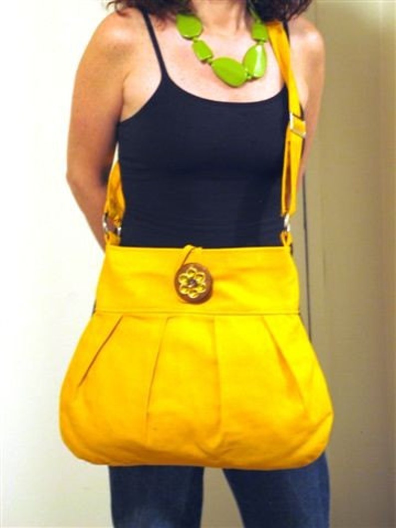 Crossbody messenger bag black tote bag fabric handbag black Etsy