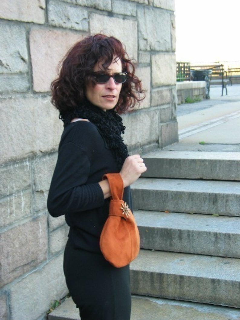 Minimalist Purse Wristlet Bag Small Brown Purse Brown Etsy