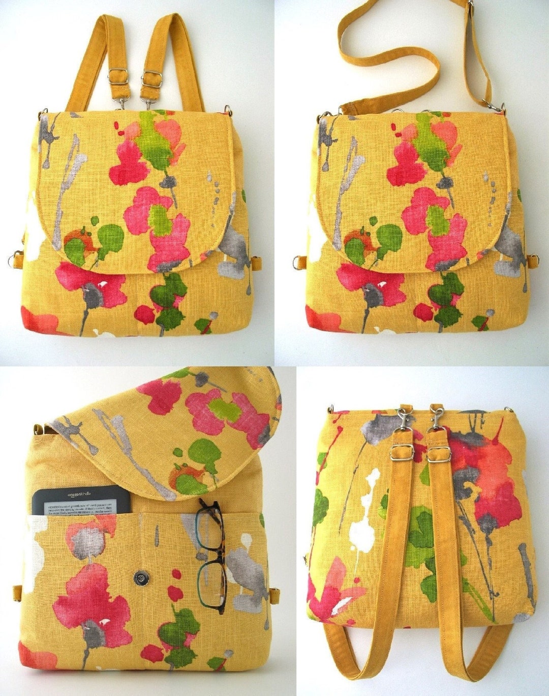 Convertible Backpack Purse Womens Shoulder Bags Fabric - Etsy