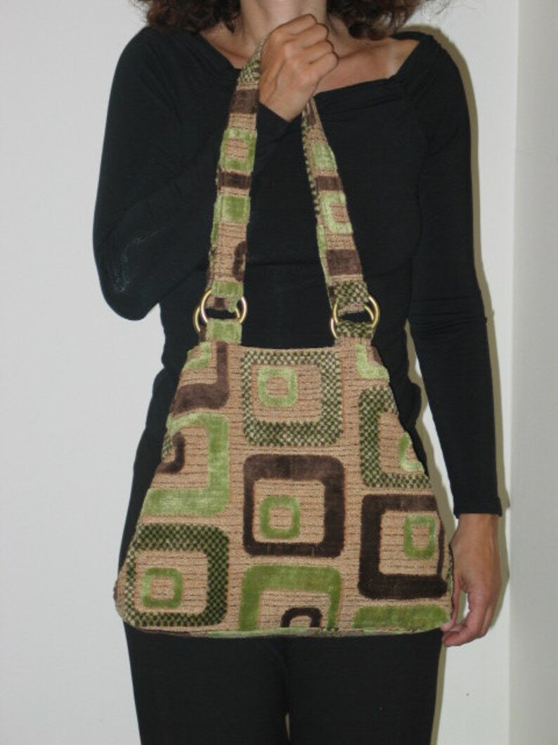 Brown Shoulder Bag Womens Handmade Handbags Fabric Handbag Etsy