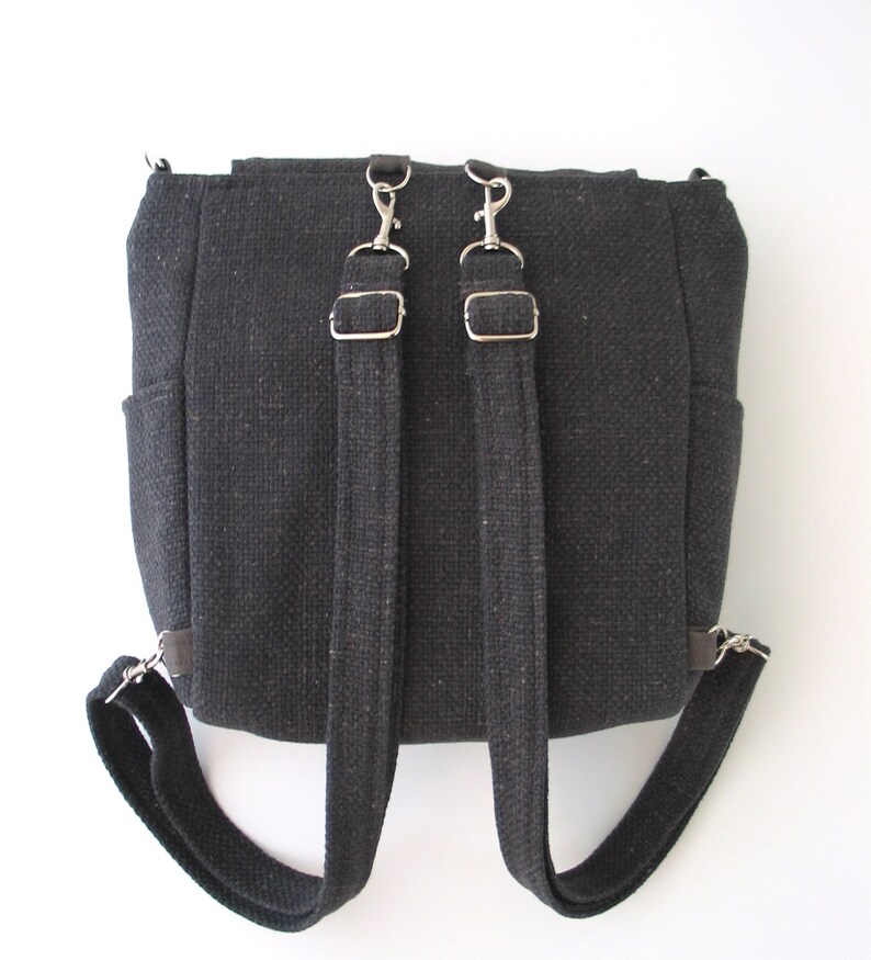 Gray messenger bag converts to backpack grey crossbody bag Etsy