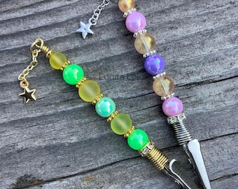 mini glass wand, smudge stick holder, alligator clip, gift for her/him, bracelet helper, card clip