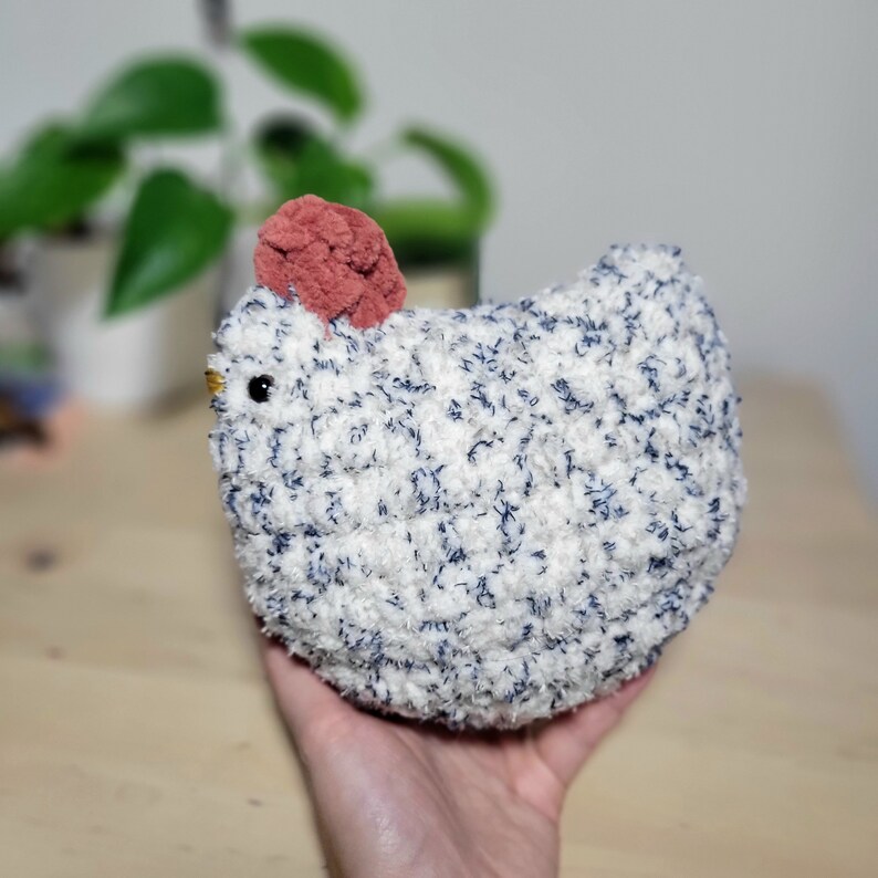 Handmade crochet chicken amigurumi plushie