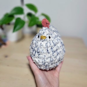 Handmade crochet chicken amigurumi plushie
