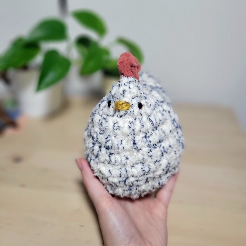 Handmade crochet chicken amigurumi plushie