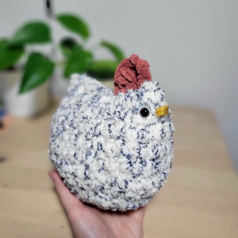 Handmade crochet chicken amigurumi plushie
