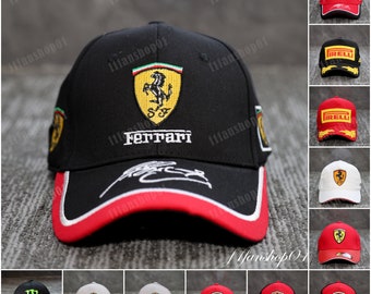 Baseball cap,Embroidery Ferrari Baseball Cap,F1 style car racing cap,Unisex trucker hat,gift for racing fans, Birthday gift,Gift For Dad