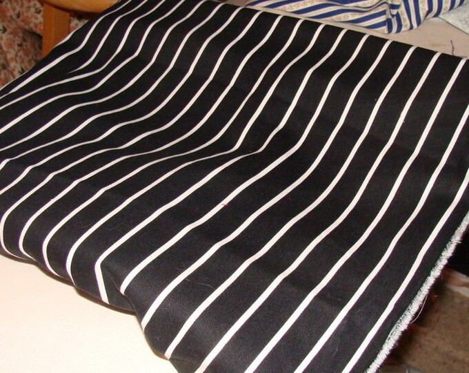 Black and White Striped Canvas Fabric Etsy