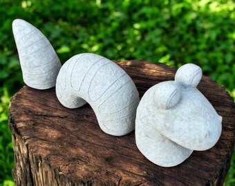 Yard worm figure | Lawn stone ornament 9" | Beton worm art | Concrete sculpture | Cement worm idea | Garden Decorations | Outdoor Sculpture