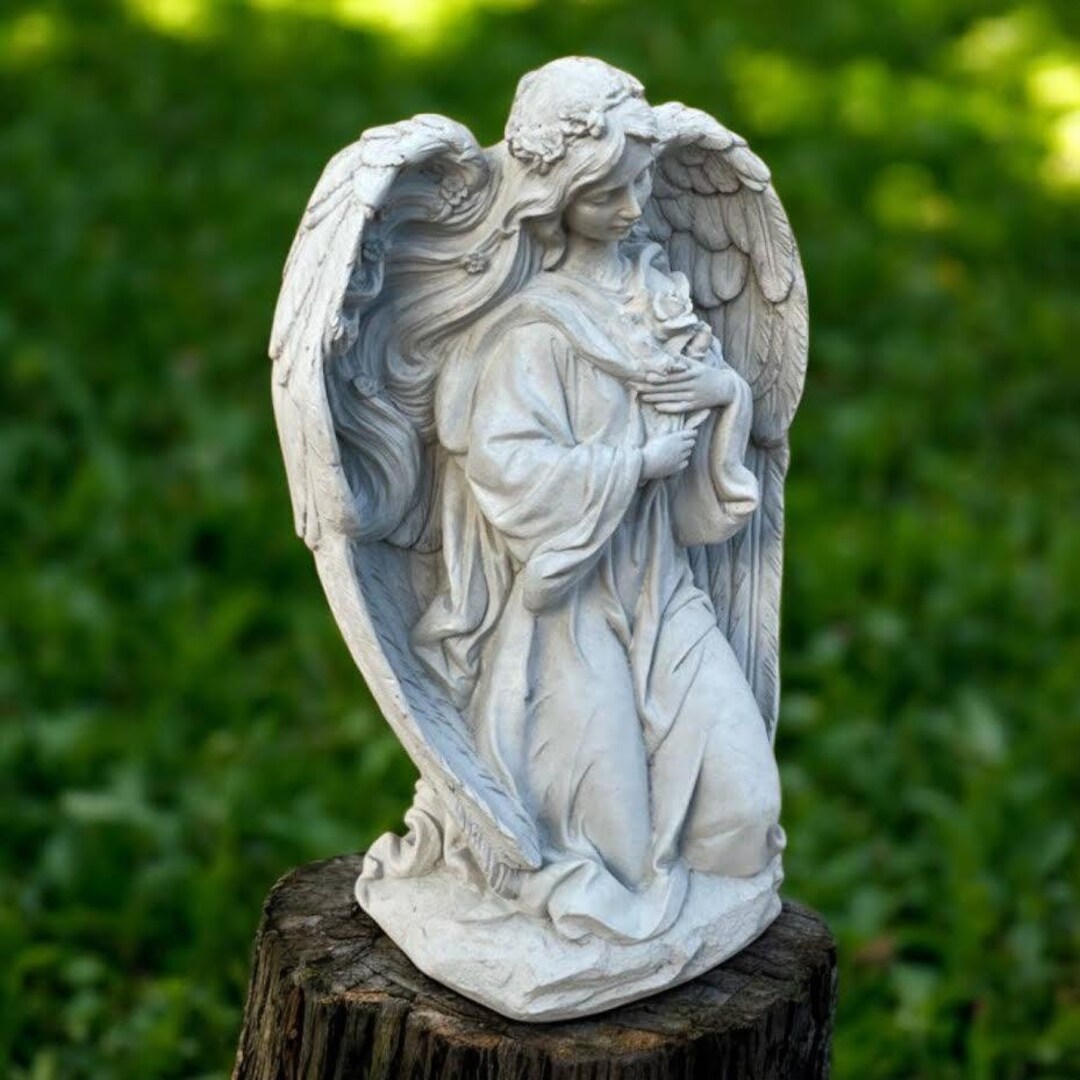 Beton Cherub Figure | Stone Angel 16" | Religious Home Idea | Lawn ...