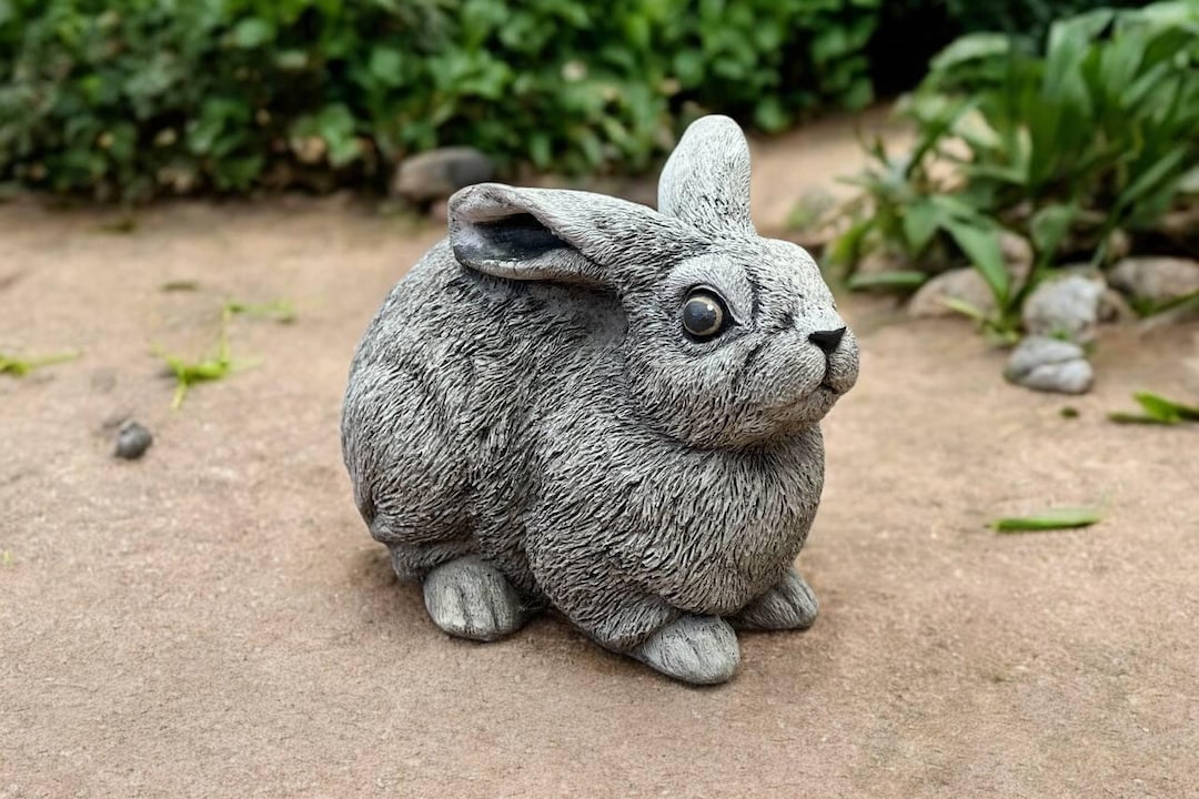 Realistic Bunny Figure Stone Rabbit Statue 6