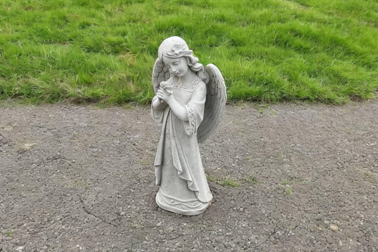 Angel Girl Concrete Statue | Stone Memorial 17" | Garden Decorations ...