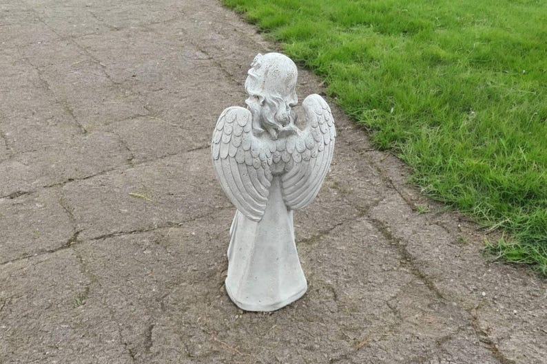 Angel Girl Concrete Statue | Stone Memorial 17" | Garden Decorations ...