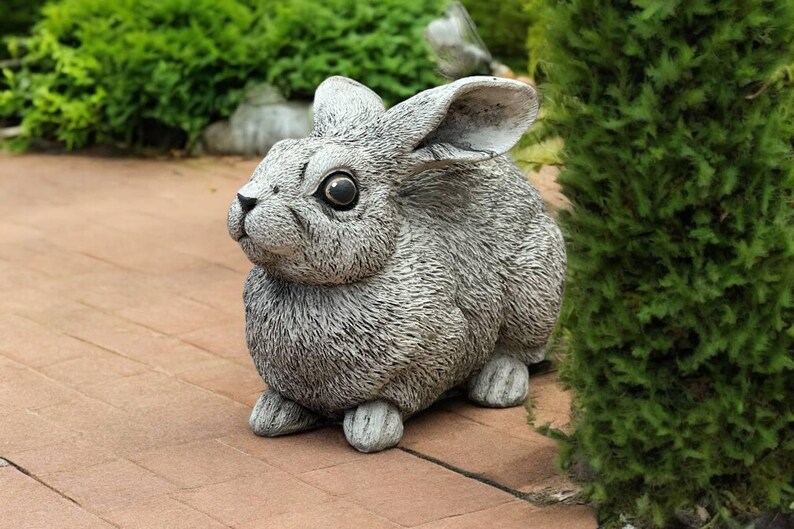 Stone Rabbit Statues Realistic Bunny Figure Stone Rabbit Statue 6