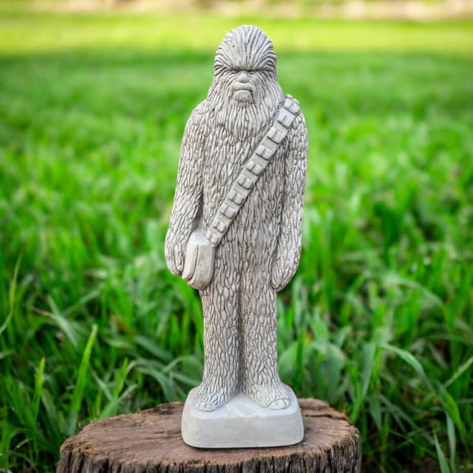 Stone chewbacca Fantasy man sculpture 21″ Chewbacca lover gift Beton decor Backyard art Garden Decorations Outdoor Sculpture