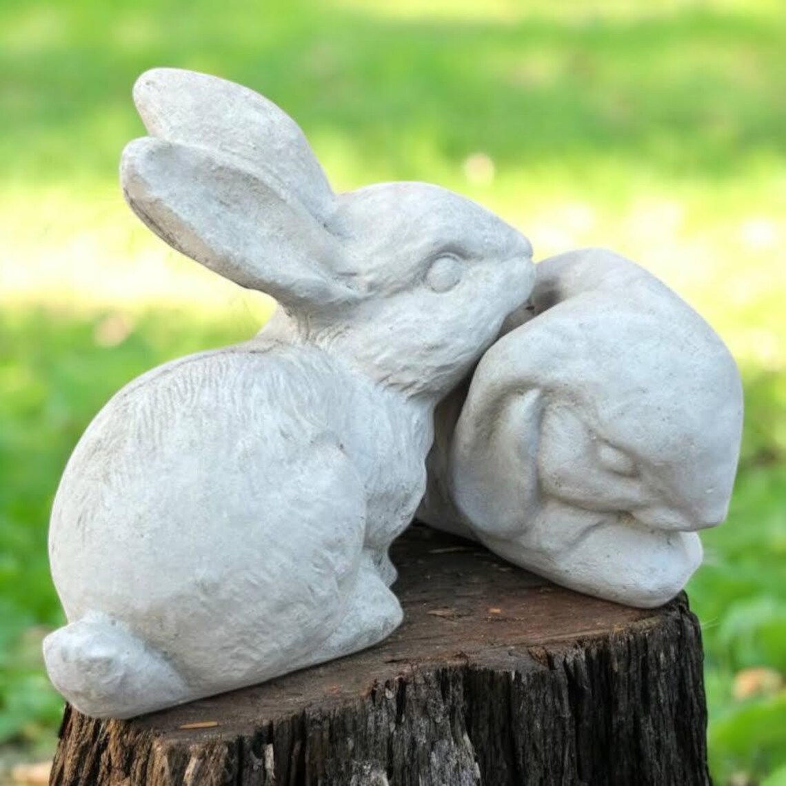 Rabbits Yard Figure | Stone Animals Ornament 7