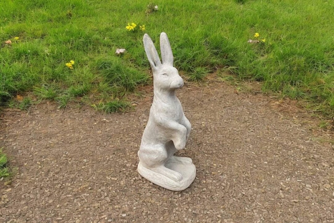 Stone Rabbit Statue | Massive Standing Hare 28