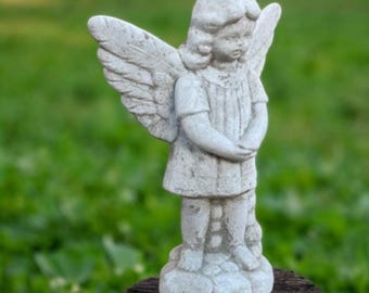 Fairy lawn figure | Backyard elf idea 9" | Concrete pixie | Stone pixie ornament | Fairy sculpture | Garden Decorations | Outdoor Sculpture