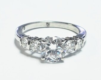 Jeff Cooper Felicity Platinum Diamond Semi Mount Engagement Ring with CZ Center