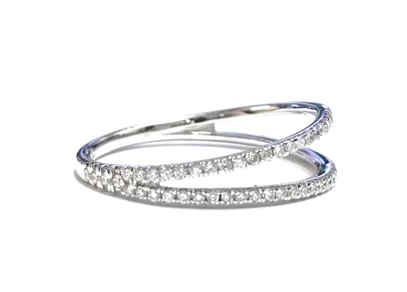 18k Natural Diamond Split Band Ring