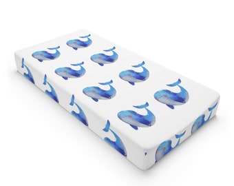 Happy little whale Baby Changing Pad Cover